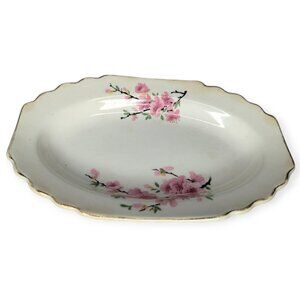 Vintage WS George Peach Blossom w/ 22 Carat Gold Accents 7.1/2" Ceramic Platter